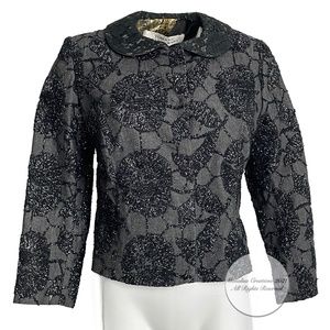 Tomasz Starzewski Jacket Cropped Evening Wear Embroidery Asian Motif Lining Sz 8